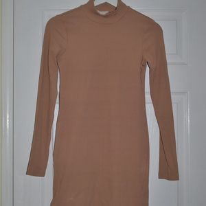 NWT H&M | Blush Ribbed Bodycon Mock Neck Dress